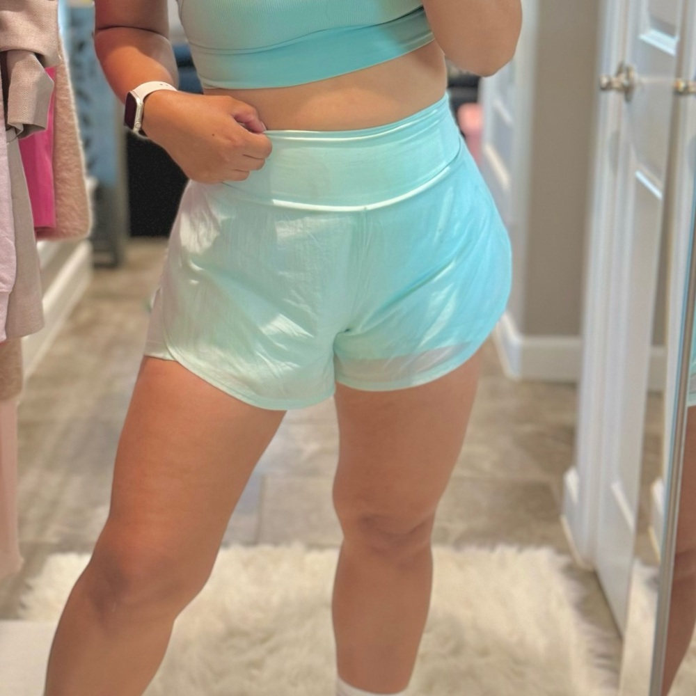 Women's Woven High-Rise
2-in-1 Run Shorts 3" - All In Motion™ Mint Green Small